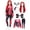 Red, variant on Red Halloween Costumes Rise of Red Cosplay Set of 6, Red Outfit with Wig, Choker, Headband and Gloves Outfit, Full Dress-Up Apparel for Anime Themed Party Events