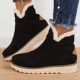 thumbnail image 1 of Botas de mujer de talla grande, botas de invierno de algodón de suela gruesa para mujer, botas cortas cálidas de color liso para pies, 1 of 4
