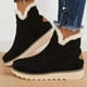 thumbnail image 1 of Botas de mujer de talla grande, botas de invierno de algodón de suela gruesa para mujer, botas cortas cálidas de color liso para pies, 1 of 4