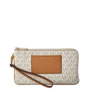 Michael Kors Bedford Ladies Large Vanilla / Acorn PVC Wristlet 32F6GBFW7B149