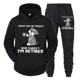 thumbnail image 2 of Conjunto de chándal para hombre nuevo "¿Qué día es hoy? ¿A quién le importa?" Sudadera con capucha y pantalón con estampado divertido de perro y café, conjunto de 2 piezas de pantalones de manga larga, 2 of 5