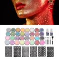 thumbnail image 3 of Temporary Glitter  Kit,  Viscosity Long Lasting 6 Stencil Face Body Glitter Kit  For Christmas For Makeup ANGGREK Face Body Paint Glitter, 3 of 7