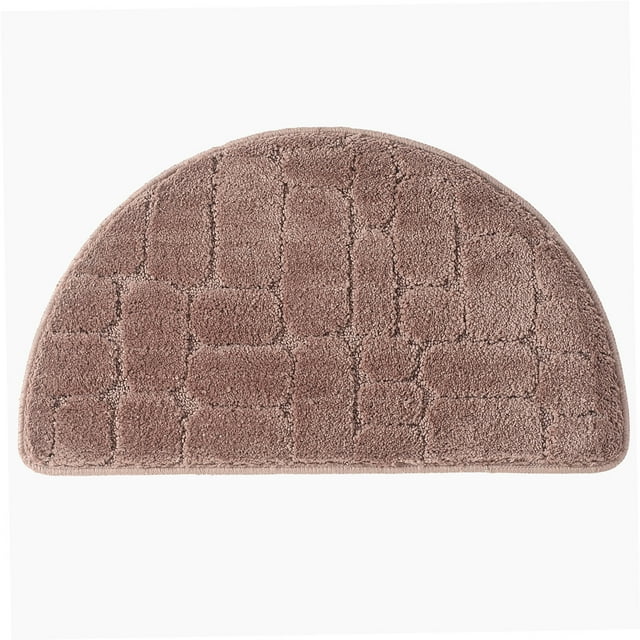 Zhuge Luxury Bathroom Rug Mat, Extra Soft and Absorbent Microfiber Bath Rugs, Non-Slip Plush Shaggy Bath Carpet, Machine Wash Dry, Bath Mats for Bathroom Floor,Half circle(brown)
