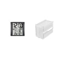 thumbnail image 1 of Reloj despertador digital con , caja de almacenamiento de papel higiénico acrílica, apto para pared, ideal para cocina, ducha o espacio, 1 of 8