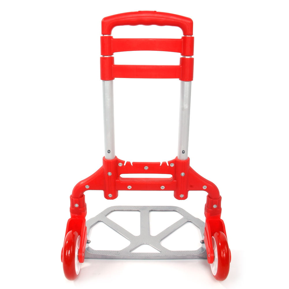 Details about   NEW Portable aluminum alloy trolley folding trolley luggage trolley red 