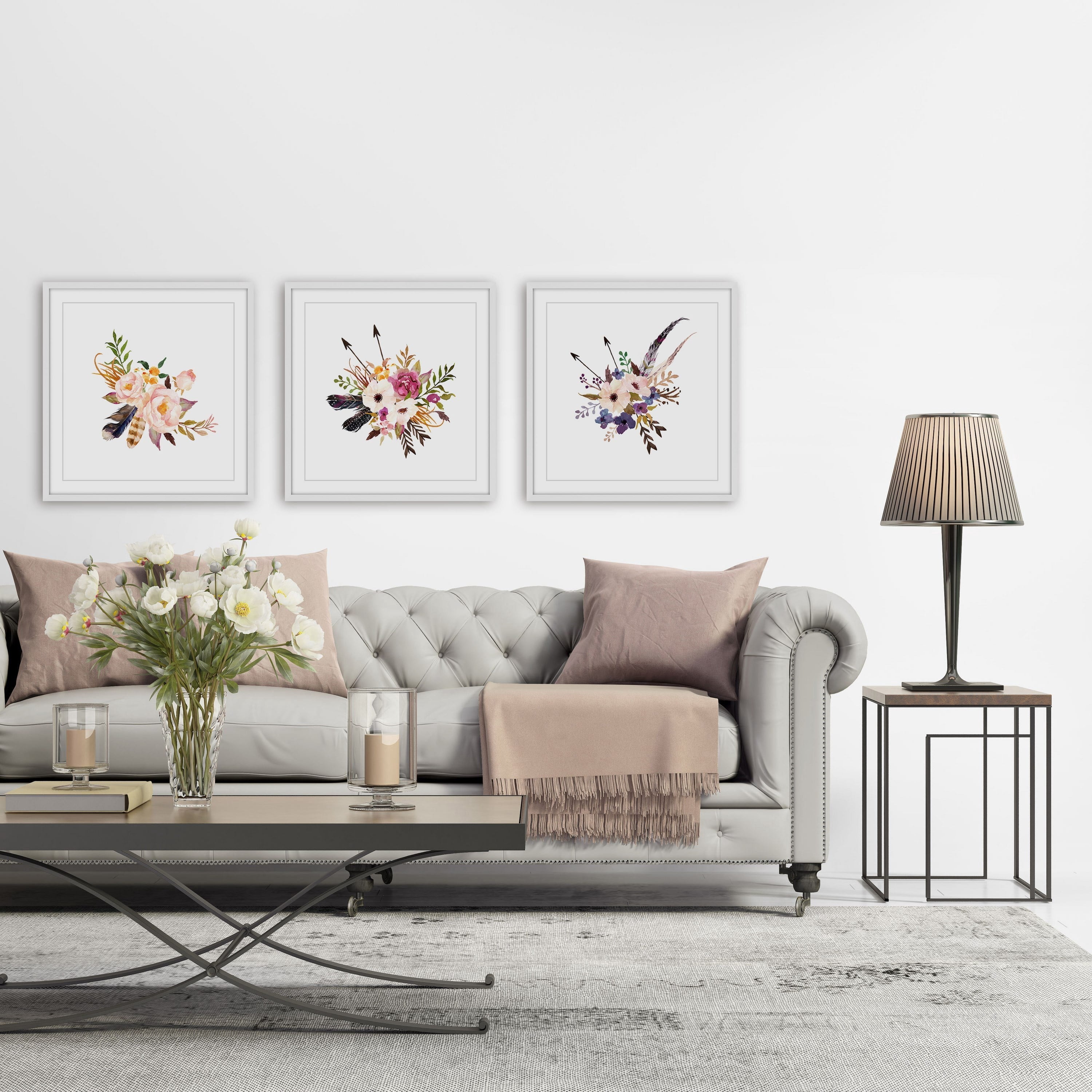 Flower Bunch Triptych