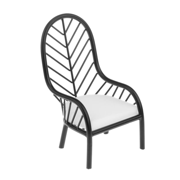 Juego de dormitorio para muñecas Zulema 1:16 Silla Negra Cama de dormitorio de muñeca