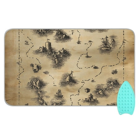 Treasure Map Ironing Board Covers Heat Resistant Ironing Pad Mat Portable for Travel Washer Dryer Table