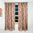 thumbnail image 2 of Designart 'Red Flower With Seamless Pattern' Floral Curtain Panel, 2 of 5