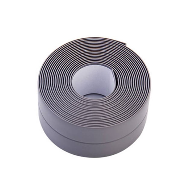 Billuyoard Tira de sellado Línea de esquina Fregadero a prueba de polvo Impermeable Cinta adhesiva de pared de baño Blanco Decoración del hogar Juegos de accesorios de baño gris