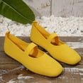 thumbnail image 4 of HaiMao Wide Toe Box Flats Women Comfort Slip On Ballet Shoes Mary Jane Dressy Knit Flats with Straps Washable Casual office Yellow 6.5(38), 4 of 7