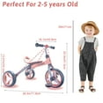 thumbnail image 3 of Wdmiya 4 in 1 Toddler Tricycle for 2-5 Years Old Kids, Folding Toddler Bike with Removable Pedals, Gift & Toys for Boy & Girl, Balance Training for Baby Bike Infant Trike, Pink, 3 of 9