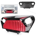 thumbnail image 2 of NS for 97-06 Jeep Wrangler TJ Angry Grille Gladiator Grill Glossy Red Black, 2 of 10