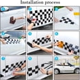 thumbnail image 5 of (White)1 Pair 200cm Racing Checkered Flag Side Strip Sticker Plaid Grid Graphics Strip Waterproof Door Side Sticker Trim, 5 of 5