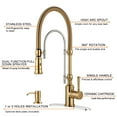 thumbnail image 3 of Wowow 20.7 in.Single Handle Convenient Pull Down Sprayer Kitchen Faucet in Gold and Chrome with Soap Dispenser, 3 of 7