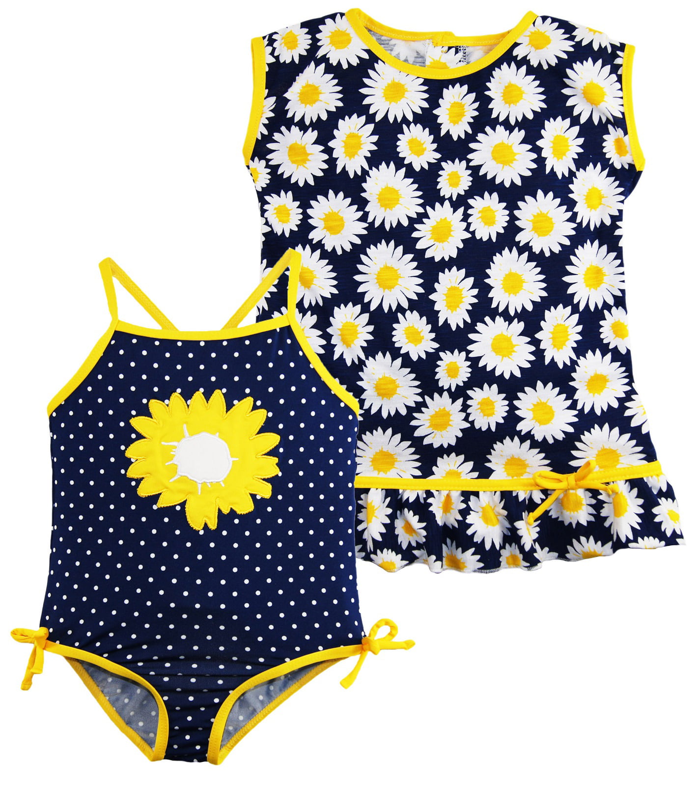 Wippette Girls' 1-Piece Swimsuit with Cover-Up 