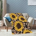 thumbnail image 4 of XMXT Flannel Throw Blanket, Leopard Sunflower Print Throw Blankets for Bed Couch Living Room, 50 x 70 inches, 4 of 9