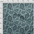 thumbnail image 3 of oneOone Velvet Light Blue Fabric Asian Paisley Block Sewing Craft Projects Fabric Prints By Yard 58 Inch Wide, 3 of 5