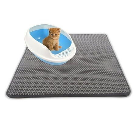 Rubber Litter - Double-Layer Cat Litter Mat Trapper Foldable Flexible Pad Pet Foam Rubber