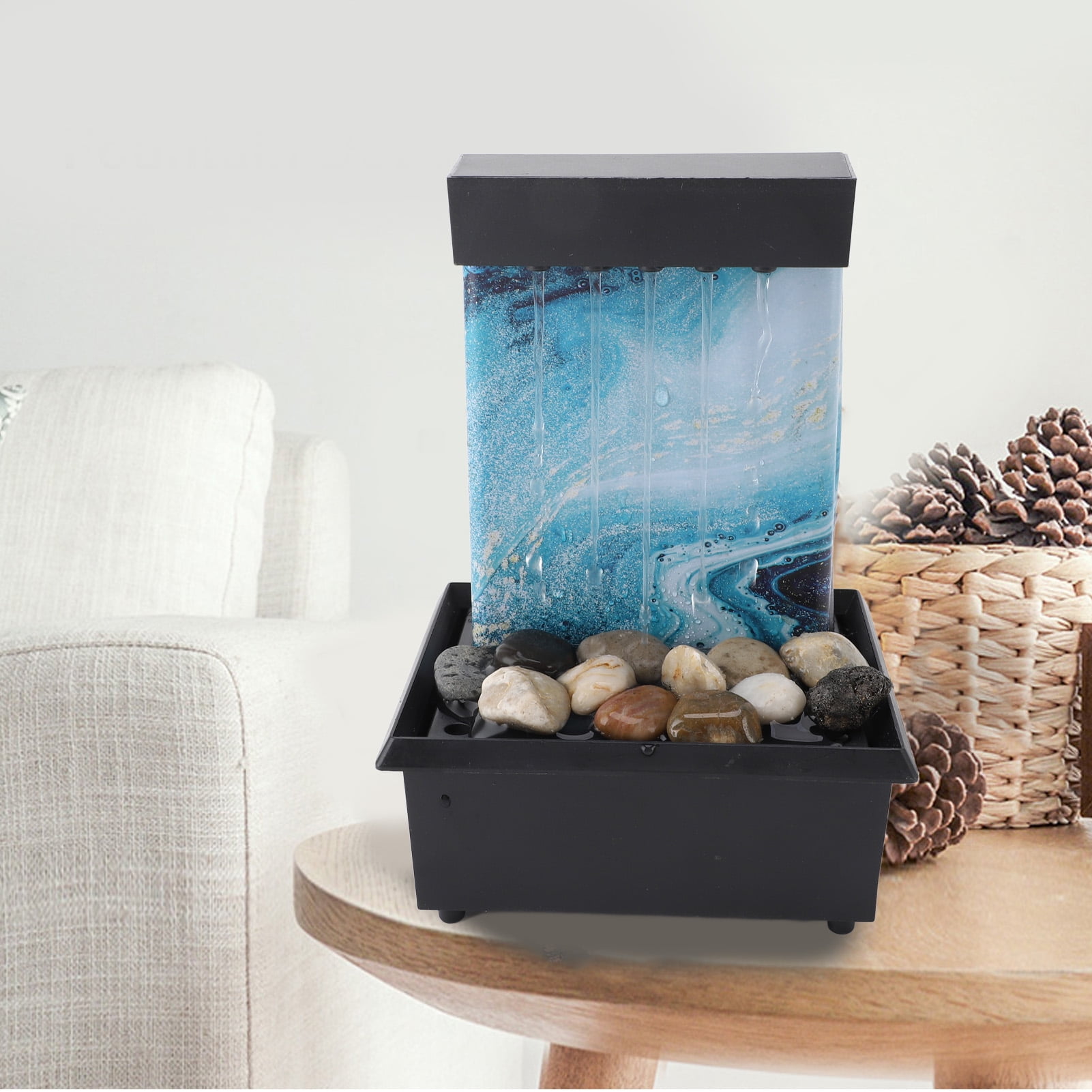 Fontaine d'Eau Intérieure, Fontaine de Table Portable Alimentée par USB Ou Batterie Circulant l'Eau pour Chambre Fontaine d'Eau Intérieure, Fontaine de Table Portable Alimentée par USB Ou Batterie Circulant l'Eau pour Chambre