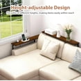 thumbnail image 4 of 70" Adjustable Height Narrow Console Table with Power Outlets, Sofa Table with Charging Station Behind Couch, Entryway Table for Living Room and Hallway – Rustic Brown, 4 of 8