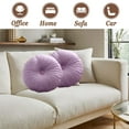 thumbnail image 4 of Velvet 18-Inch Round Throw Pillow for Home Decorative Couch, Purple (Set of 2), 4 of 5