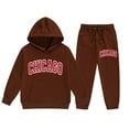 thumbnail image 3 of Toddler Boys Girls Sweatsuit Set 2 Piece Long Sleeve Brown Soft Hoodie and Sweatpants Winter Clothes 2-3 Years Girls Outfits, 3 of 6