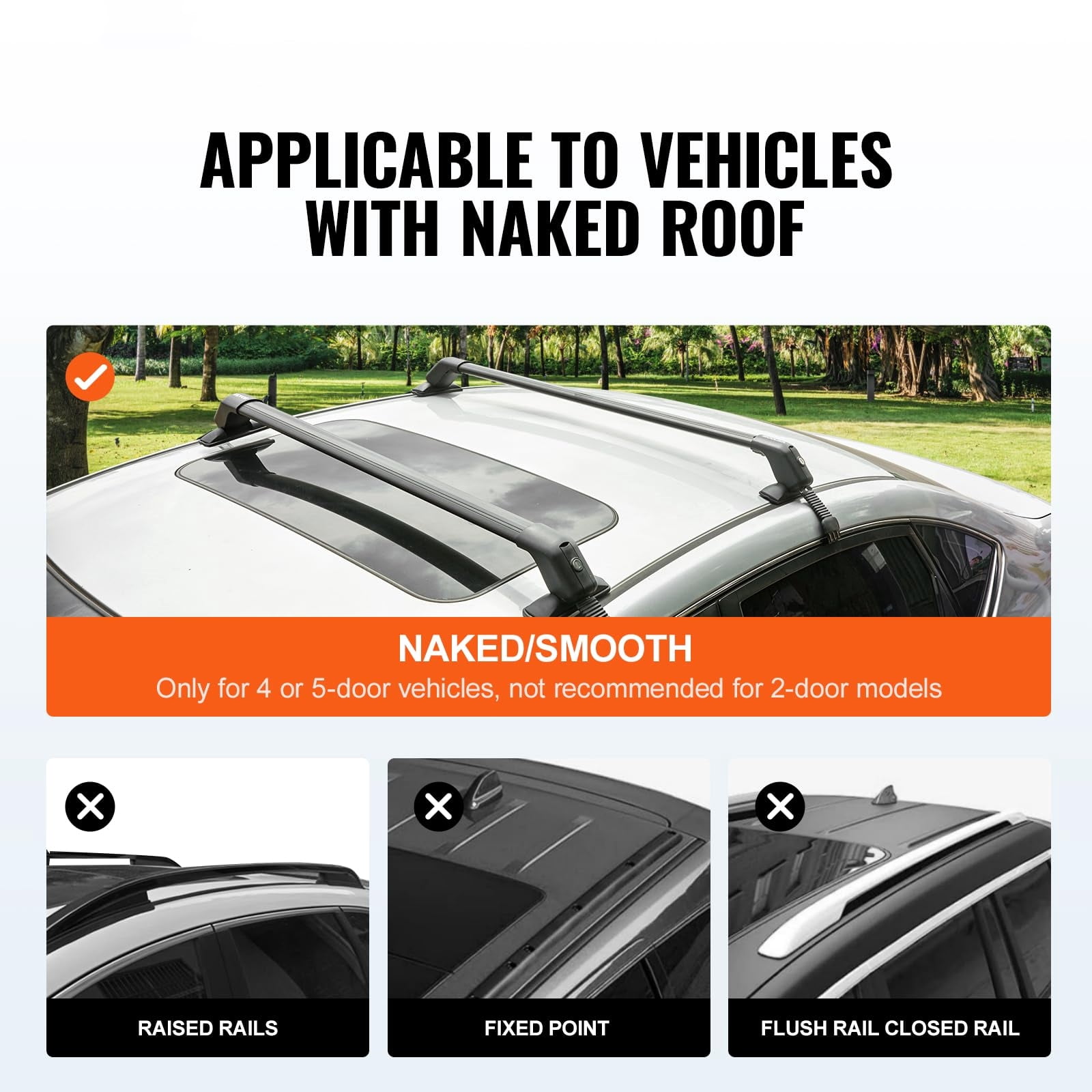 Universal Roof Rack Cross Bars, 41.3" Aluminum Roof Rack with 155 lbs Load Capacity, Adjustable Roof Crossbars with Locks, fit Cars Without Side Rail, for SUVs, Sedans, and Vans