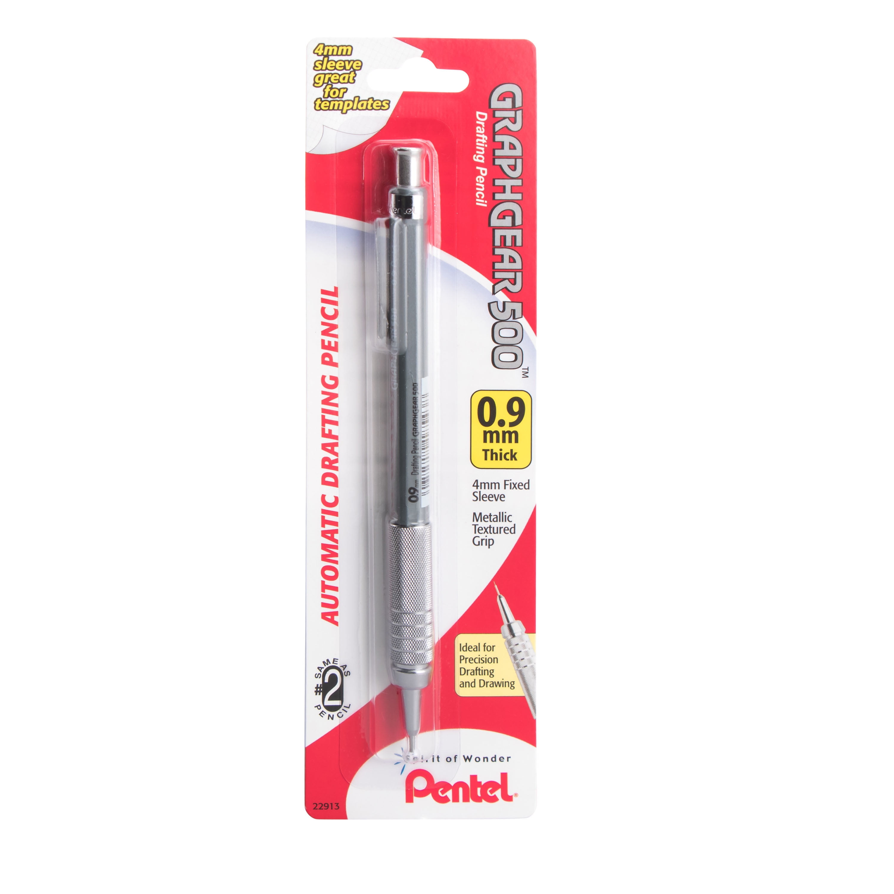 Pentel GraphGear Drafting Pencils, .9mm Gray