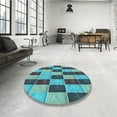 thumbnail image 4 of Ahgly Company Machine Washable Indoor Square Transitional Turquoise Green Area Rugs, 6' Square, 4 of 7