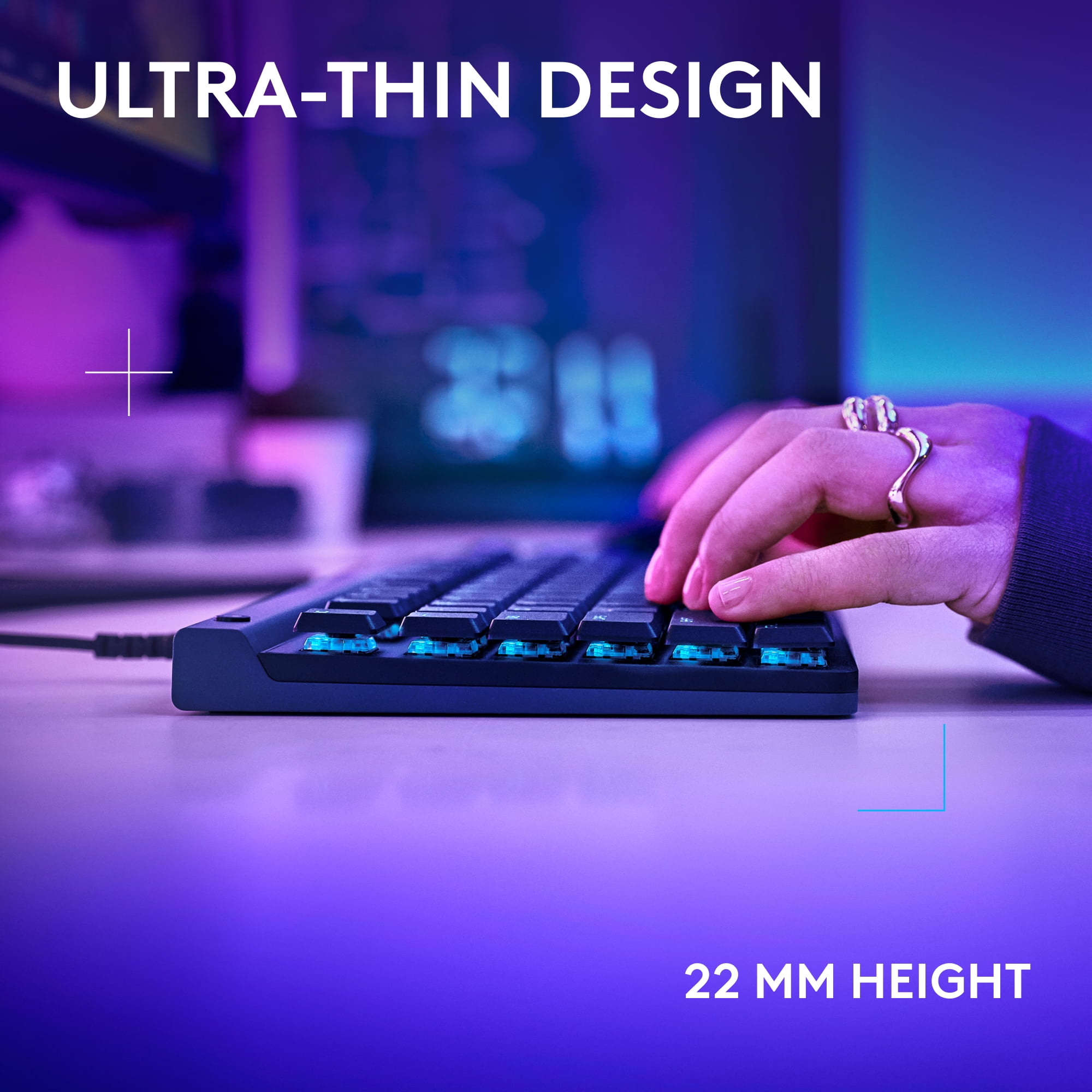 Logitech G515 TKL Wired Low Profile Gaming Keyboard, Fully Customizable RGB, Double-Shot PBT Keycaps, Tactile/Brown Switches