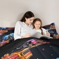 thumbnail image 4 of Manfei Vintage Train Twin Comforter Sets,Colorful Railway Bedding Set,Black Reversible,2 Pieces,1 Comforter and 1 Pillowcase, 4 of 7