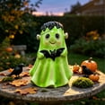 thumbnail image 4 of Bklubk Ceramic White Ghost Halloween Decor Light Up Ghost Figurine With Cutouts Spooky Tabletop Ornament For Mantel Shelf Indoor Holiday Decoration, 4 of 5