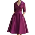 thumbnail image 3 of Vestido Vintage de Mujer, Corte Otoñal, Larga, Elegante, para Cóctel, Fiesta, Eventos Formales e Iglesia. S, 3 of 7