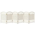 thumbnail image 3 of Red Lantern 2 ft. Short Fiber Weave Folding Screen - White - 6 Panels, 3 of 7