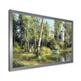 thumbnail image 2 of Designart 'The Wood River With Boat On A Decline By The Castle' Lake House Framed Art Print, 2 of 4