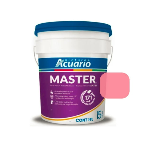 PINTURA VINILICA SATINADA MASTER COLORES ROSAS ACUARIO CUBETA