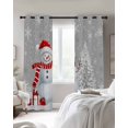 thumbnail image 2 of Grey Christmas Black Out Curtains 54 Inch Long, Short Curtains for Small Window, Snowman Snowflake Gifts Xmas Tree Room Darkening Farmhouse Window Curtains for Kitchen Bedroom 42"x54" 2 Panels, 2 of 8