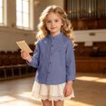 thumbnail image 6 of Boys Long Sleeve Shirts Classic Collared Button Down Fashion Uniform Shirts School Clothes Size 3-4 Years, 6 of 8