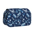 thumbnail image 1 of Disketp Blue Bus Estuche de Lápices de Doble Capa con Tapa Abatible y Cremallera, Organizador Escolar para Adolescentes y Adultos, 1 of 7
