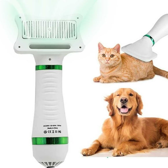 Secador de Pelo para Mascotas,Peine de Secador de Pelo para Mascotas, 2 en 1 Cuidado Portátil de Mascotas en el Hogar para Perros y Gatos,Temperatura Ajustable y Bajo Ruido Cepillo para Perros
