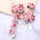 thumbnail image 3 of ColoMX 3 pinzas para el cabello de flores de tela de estilo japonés, pasador, pinzas laterales para el cabello, accesorios para el cabello, 3 of 7