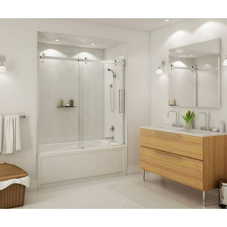 Maax Air Tubs - MAAX 139398-900-084-000 Halo Frameless Slider Tub Door with Clear Glass, Chrome
