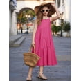 thumbnail image 5 of Arshiner Girls Summer Dress Casual Loose Sleeveless Sundress Flowy Beach Maxi Dresses with Pockets, 5 of 6