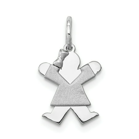 Roy Rose Jewelry 14K White Gold Mini Girl Charm