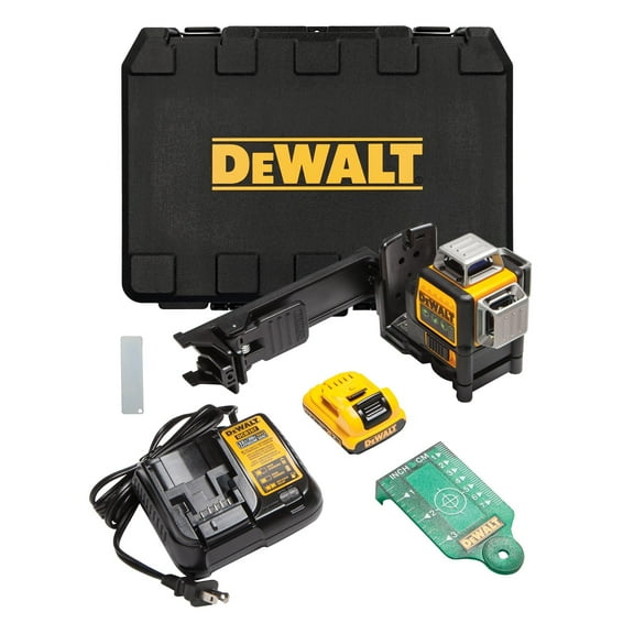 DEWALT 12V MAX Laser Level, Green Line Laser, 3-Way, 360 Degree Professional Laser, Cordless/Rechargeable (DW089LG) C38