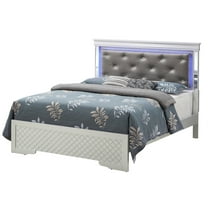 Passion Furniture Verona Silver Champagne and Black Full Panel Beds