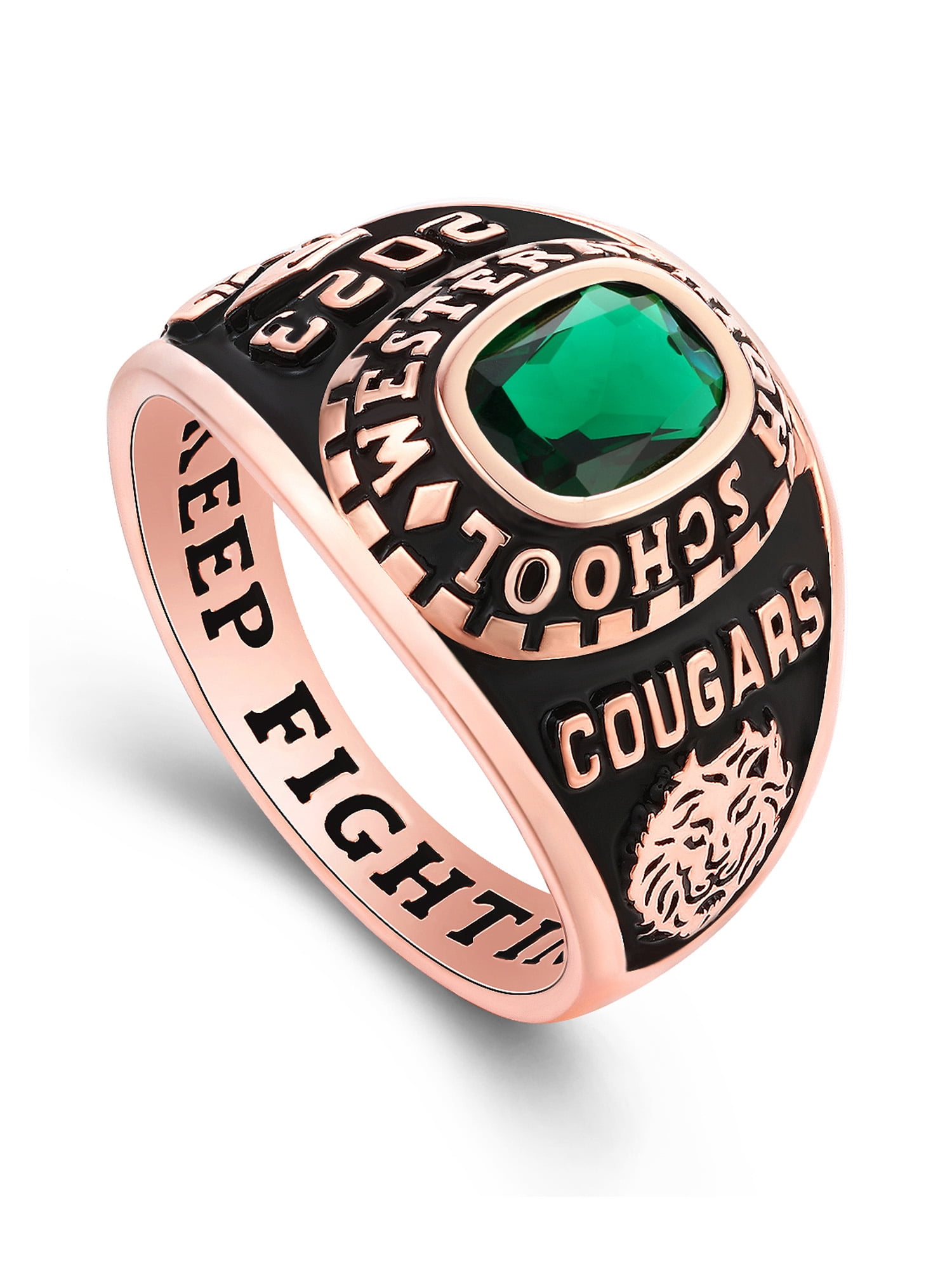 Mementos USA Custom Class Rings Sterling Silver for Women High School College-Rose Gold-Ultimate