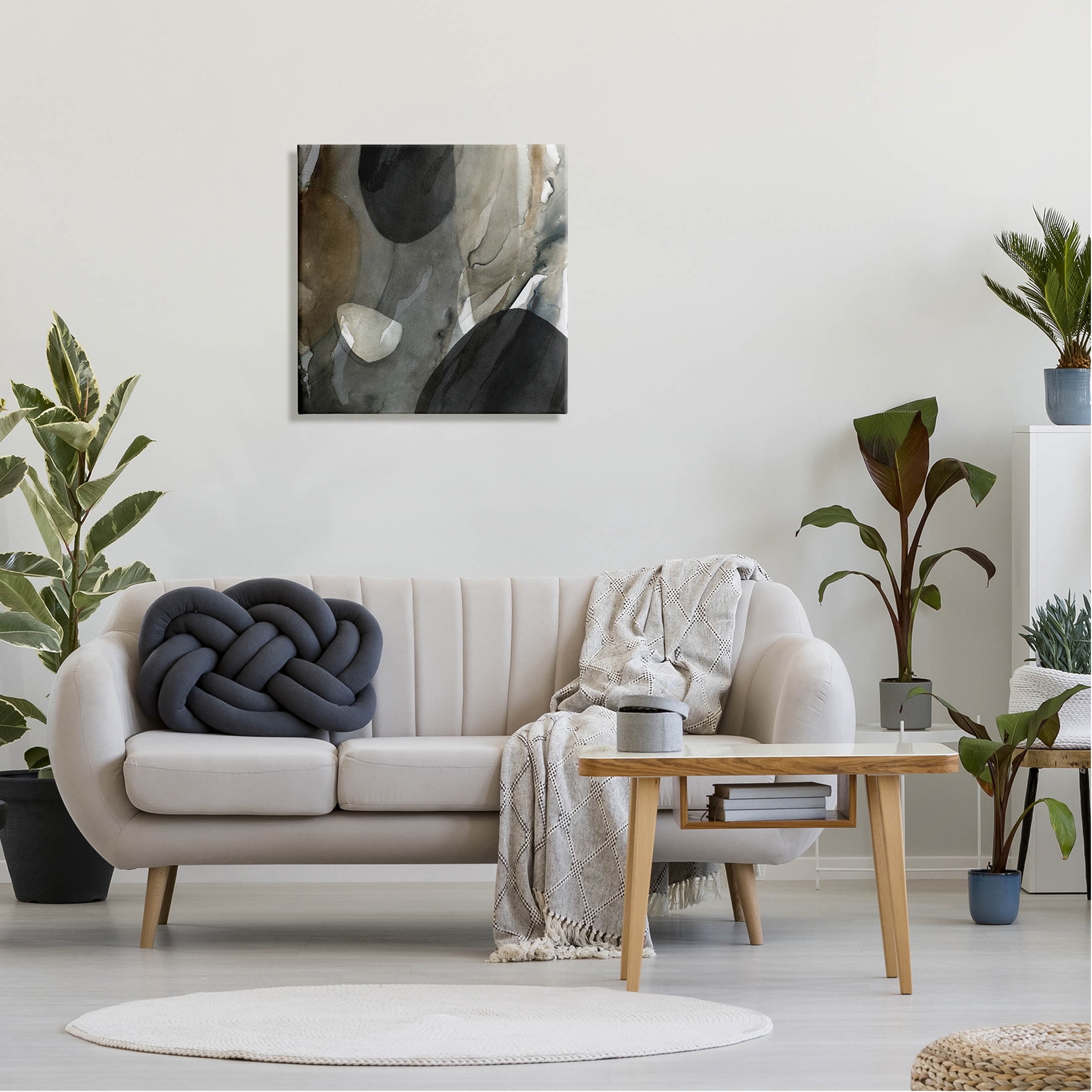 Stupell Industries Modern Layered Shapes Abstract Painting Gallery Wrapped Canvas Print Wall Art, Design by Carol Robinson