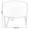 thumbnail image 7 of Round Velvet Ottoman Stool Raised with Hairpin Gold Base, 7 of 7
